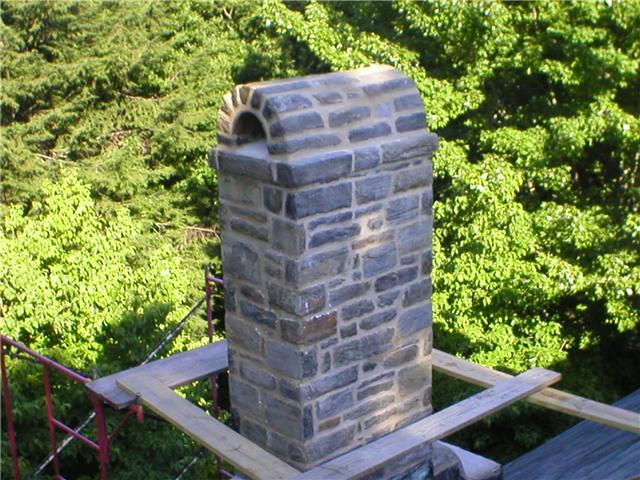 Stone Chimney Repair & Refurbished by W.S. Montgomery Chimney and Masonry Services in Bryn Mawr, PA 19010